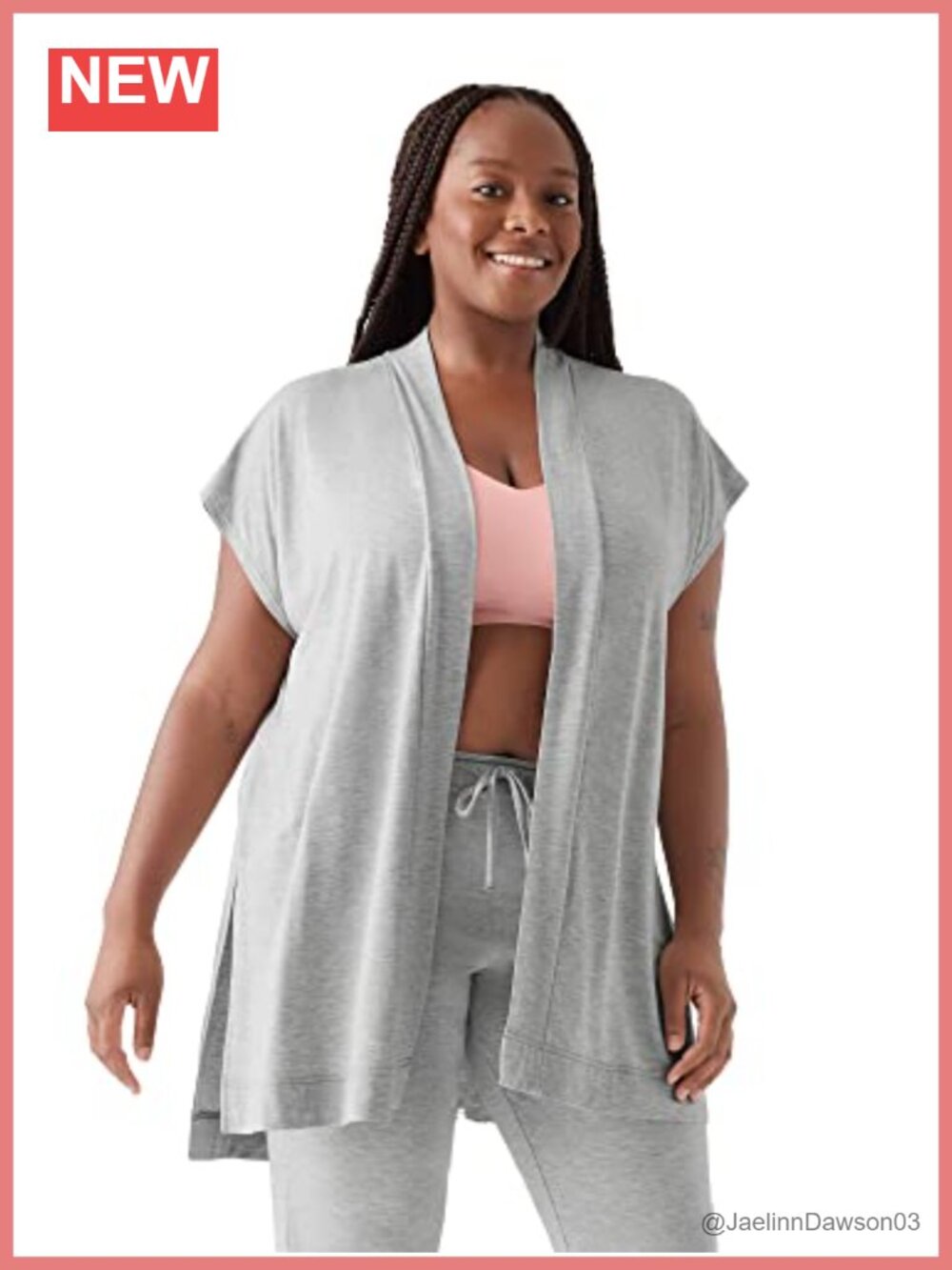 Relaxed Sleeveless Vest High-Low Hem Lounge Layering